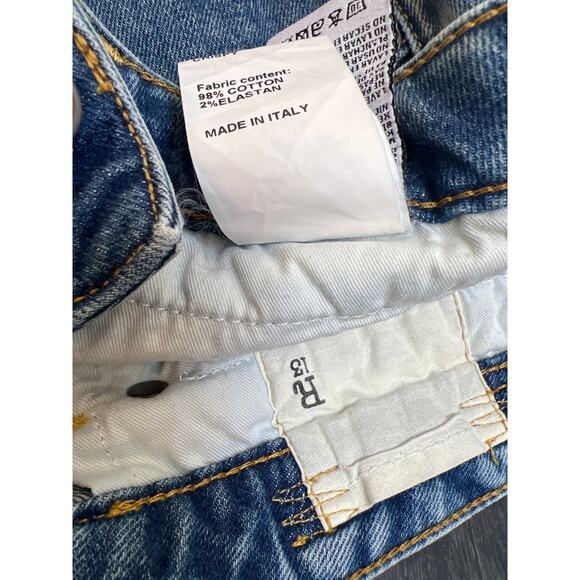 R13 Boy Straight Carlton Stretch Women's Jeans Size 26 Made In Italy - Picture 5 of 6